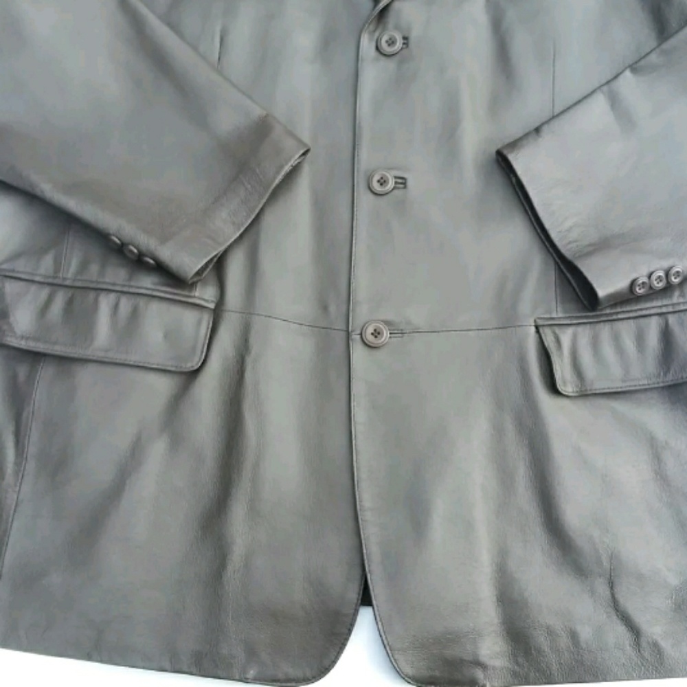 J. FERRAR DARK BROWN Leather Jacket XL - Picture 6 of 9